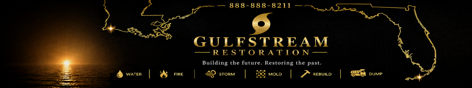 Gulfstream Restoration - 888-888-8211 - water, fire, storm, mold, rebuild, and dump services